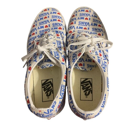 VANS Lace Up Skateboard I Heart My Vans Red White & Blue Unisex Size M-7/W-8.5 - Picture 2 of 7